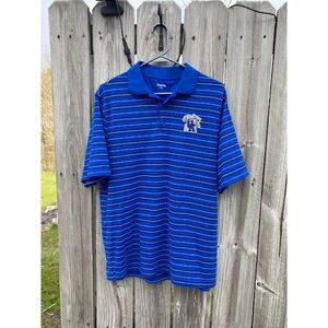 Captivating Apparel Kentucky Wildcats Mens Blue Striped Polo Shirt Size Medium